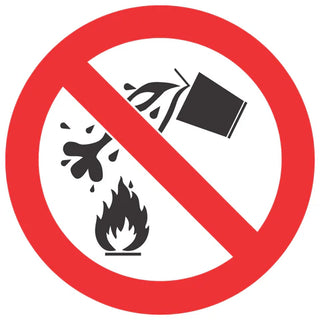 No Water As Extinguishing Agent SABS safety sign (PV4)