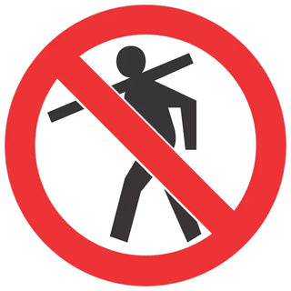No Carrying Of Long Material SABS safety sign (PV8)