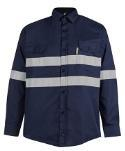 Navy Cotton Hi-Vis Long-Sleeve Shirt