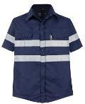 Navy Cotton Hi-Vis Short-Sleeve Shirt