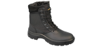 Patriot Safety Boots: Black work boot with zipper closure and laces, offering durable construction.