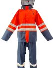 Pioneer Storm Guard Reflective PU Rain Suit - Navy and Orange
