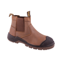 Ripsaw Safety Boot: Brown work boot with laces, full-grain leather upper, and a durable sole.