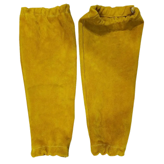 Yellow Suede Leather Welding Sleeves 48cm