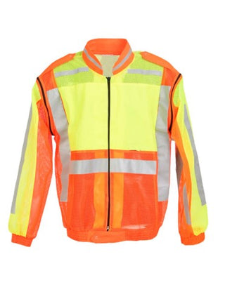 Long Sleeve Reflective Vest with zip off sleeves