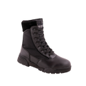 Tactical Safety Boot: Black work boot with laces, rubber outsole, and a padded collar for comfort.