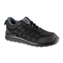 Velocity Shoe: Grey breathable safety shoe with laces and a steel toe cap.