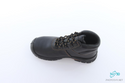 Volcano S2 Safety Boot: Black work boot with laces, designed for extreme environments with heat/cold resistance, water resistance, and a steel toe cap.