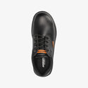 Interceptor Askari Lo II Smooth: Black work shoe with laces, steel toe cap, and dual-density sole.