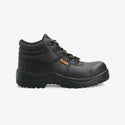 Interceptor Askari Mid: Black work boot with laces, steel toe cap, and dual-density sole.