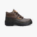 Interceptor Askari Mid: Brown work boot with laces, steel toe cap, and dual-density sole.