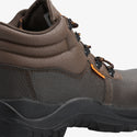 Interceptor Askari Mid: Brown work boot with laces, steel toe cap, and dual-density sole.