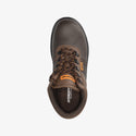 Interceptor Askari Mid: Brown work boot with laces, steel toe cap, and dual-density sole.