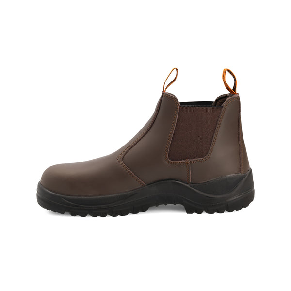 Interceptor Teleza Chelsea Boot: Chelsea boot with elastic sides, steel toe cap, and lace-free design.