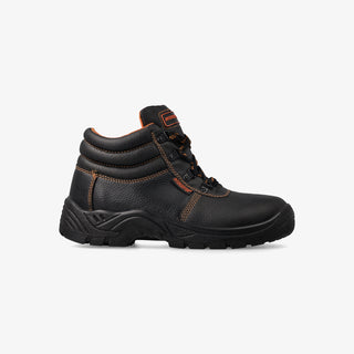 Interceptor Shikamo: Black work shoe with laces, without a steel toe cap.