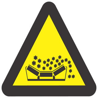 Beware Of Material Falling From Moving Conveyor Belt safety signs (WW21)