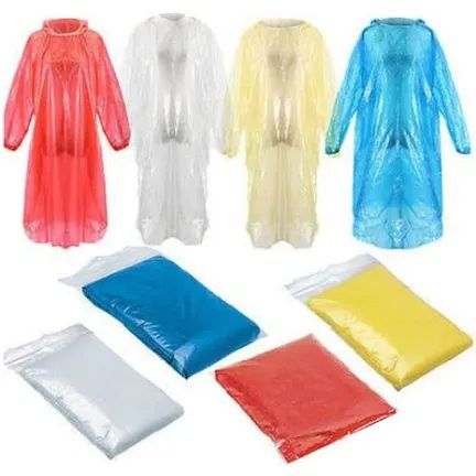 Coloured Disposable Rain Ponchos