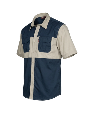 Buy stone-navy Delta Two Tone Bush Shirt