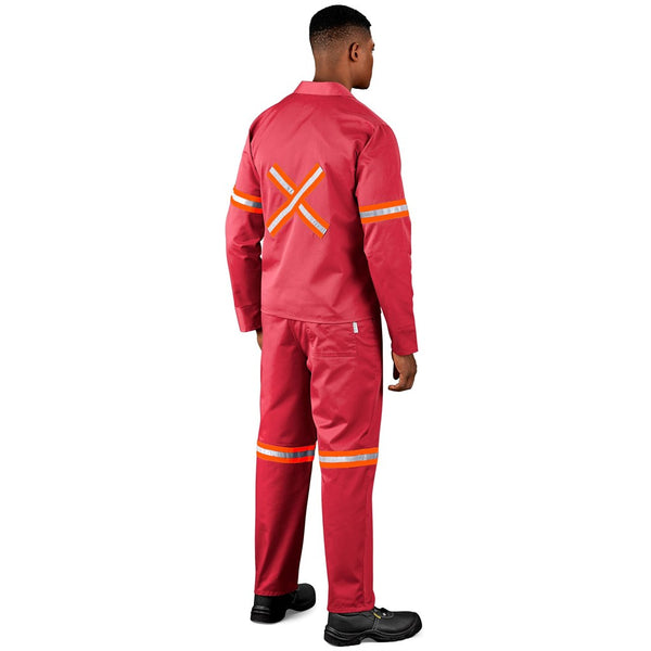 Trade Polycotton Conti - Suit Reflective Arms, Legs & Back - Orange Tape