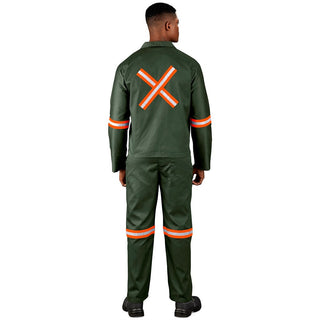 Acid Resistant Polycotton Conti Suit - Reflective Arm, Legs & Back - Orange Tape