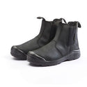 Dromex Chelsea Boot: Black leather Chelsea boot with steel midsole and cleated outsole.