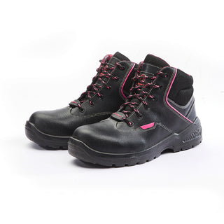 Dromex Ladies Nobuhle Boot: Black metal-free safety boot with cleated outsole and removable insock.