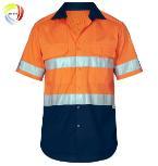 Orange / Navy Mining Shirt Short Sleeve