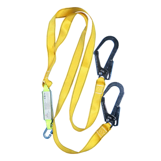 Double Lanyard With Shock Absorber & Scaffold Hook