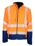 Orange / Navy 2 Tone Softshell Jacket, Zip-off Sleeve