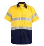 Yellow / Navy Mining Shirt Short Sleeve