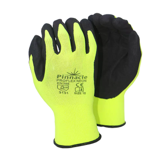 Retail Pack Proflex Neon Sandy Palm Nitrile Coated Glove Lime