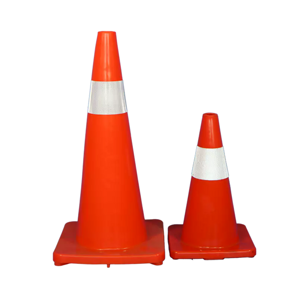 Soft Orange PVC Traffic Cone With Reflective Tape 700mm