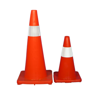 Soft Orange PVC Traffic Cone With Reflective Tape 450mm