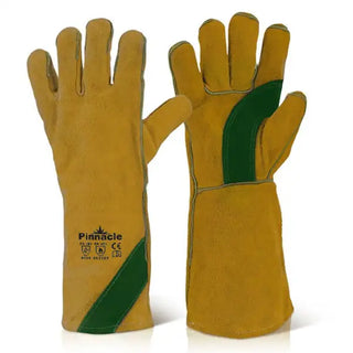 Yellow Welding Glove with Green Reinforced Palm