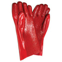 PVC Red Rough Palm Heavy Duty Glove, Open cuff 27cm