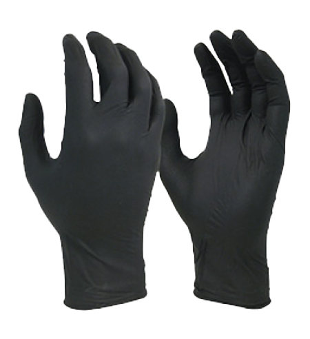 Black Nitrile Exam Gloves - Box of 100