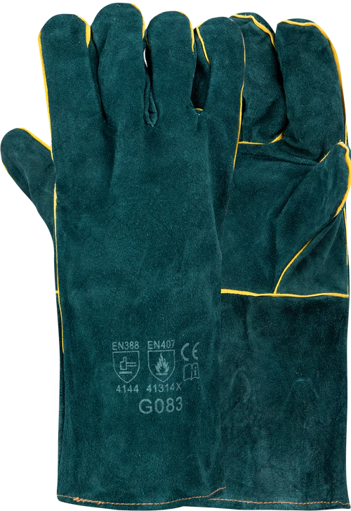 6" Green Lined Elbow Length Glove