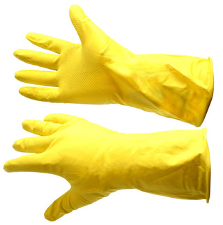 Yellow household Glove with Flock Liner