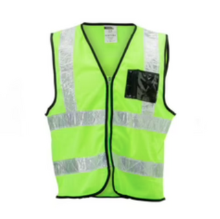 Econo Lime Reflective Vest With Zip&Id Pouch
