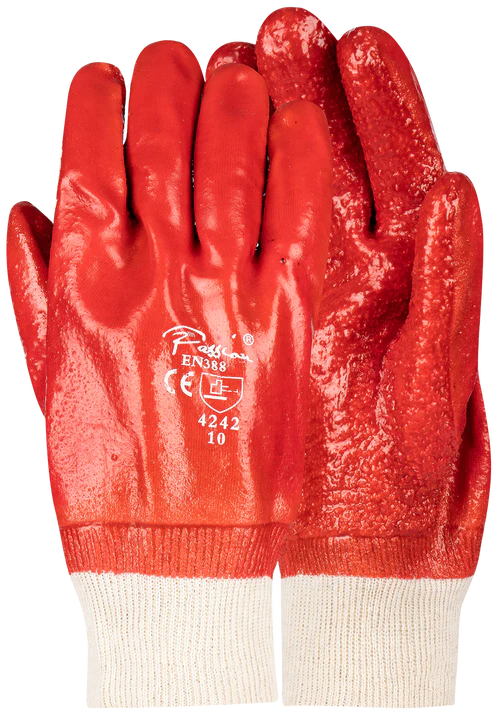 Pioneer Red Pvc Knit Wrist Terry Palm