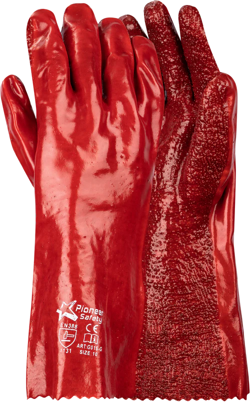 Pioneer Red Pvc 35Cm Open Cuff Terry Palm