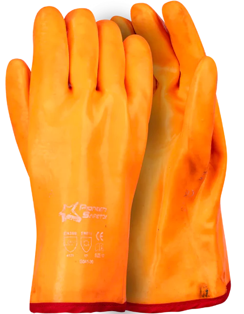 Pioneer Orange Freezer Glove 30Cm Open Cuff High Visibility