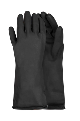 Black Industrial Rubber Glove Smooth Palm 40Cm