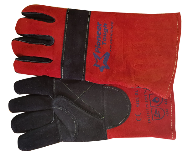 Pioneer Tough Black/Red Air Cusioned Welding Glove 35Cm