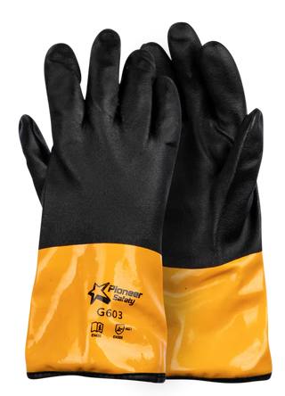 Pioneer Black And Orange Pvc Glove (Dyneema Interlayer) Cut Level 5