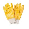 Yellow nitrile glove knit wrist size 10