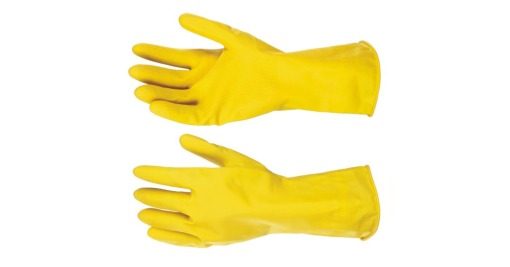 Yellow household Glove with Flock Liner