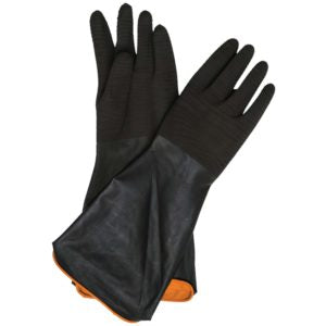 Black Industrial Rubber glove Rough palm 55cm