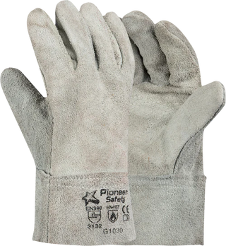 Pioneer 2.5" Chrome Leather Double Palm Wrist Length