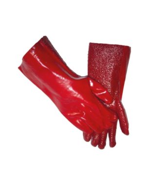 Red Pvc Glove Open Cuff 27Cm